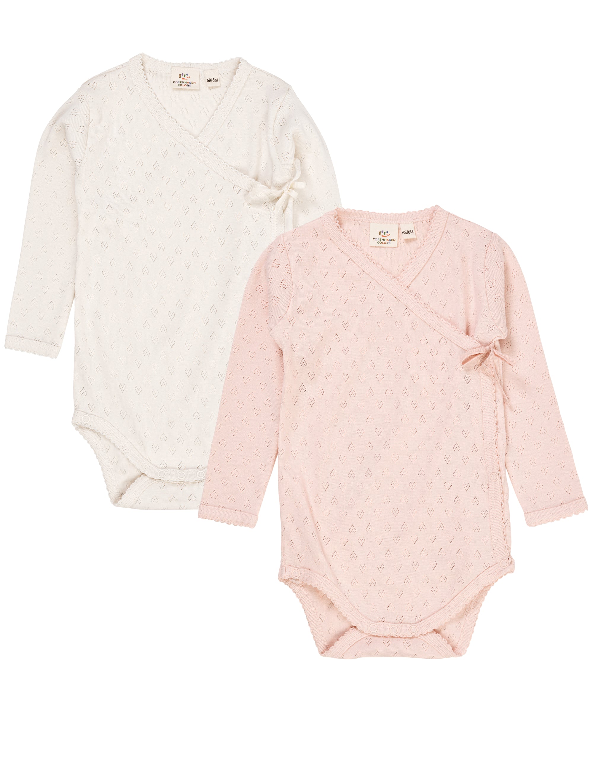 2-Pack Heart Pointelle Crossover Bodysuits