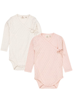 2-Pack Heart Pointelle Crossover Bodysuits