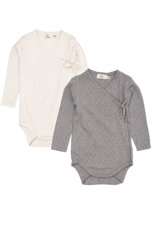 2-Pack Heart Pointelle Crossover Bodysuits