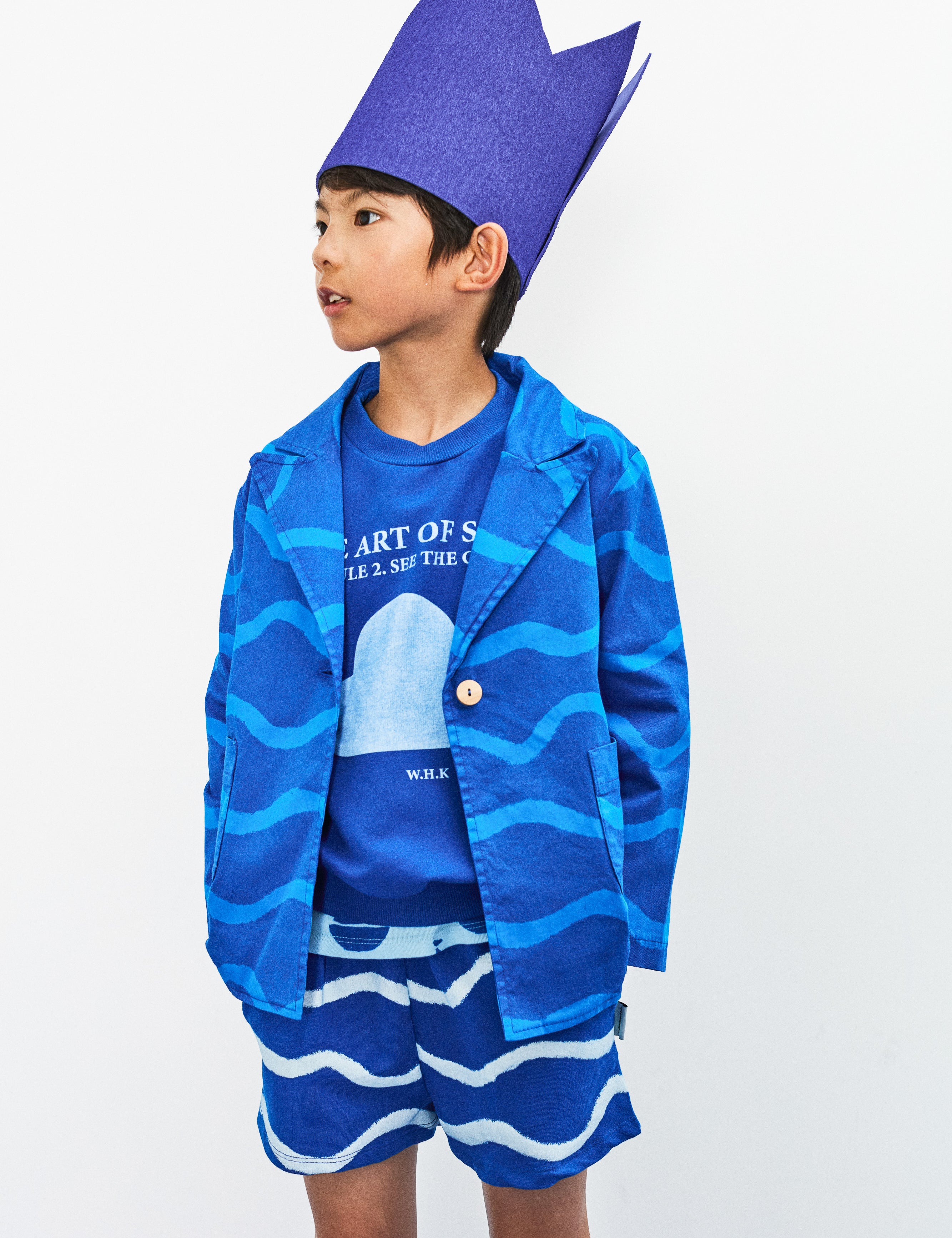 Weekend House Kids kids tailored jacket with waves print