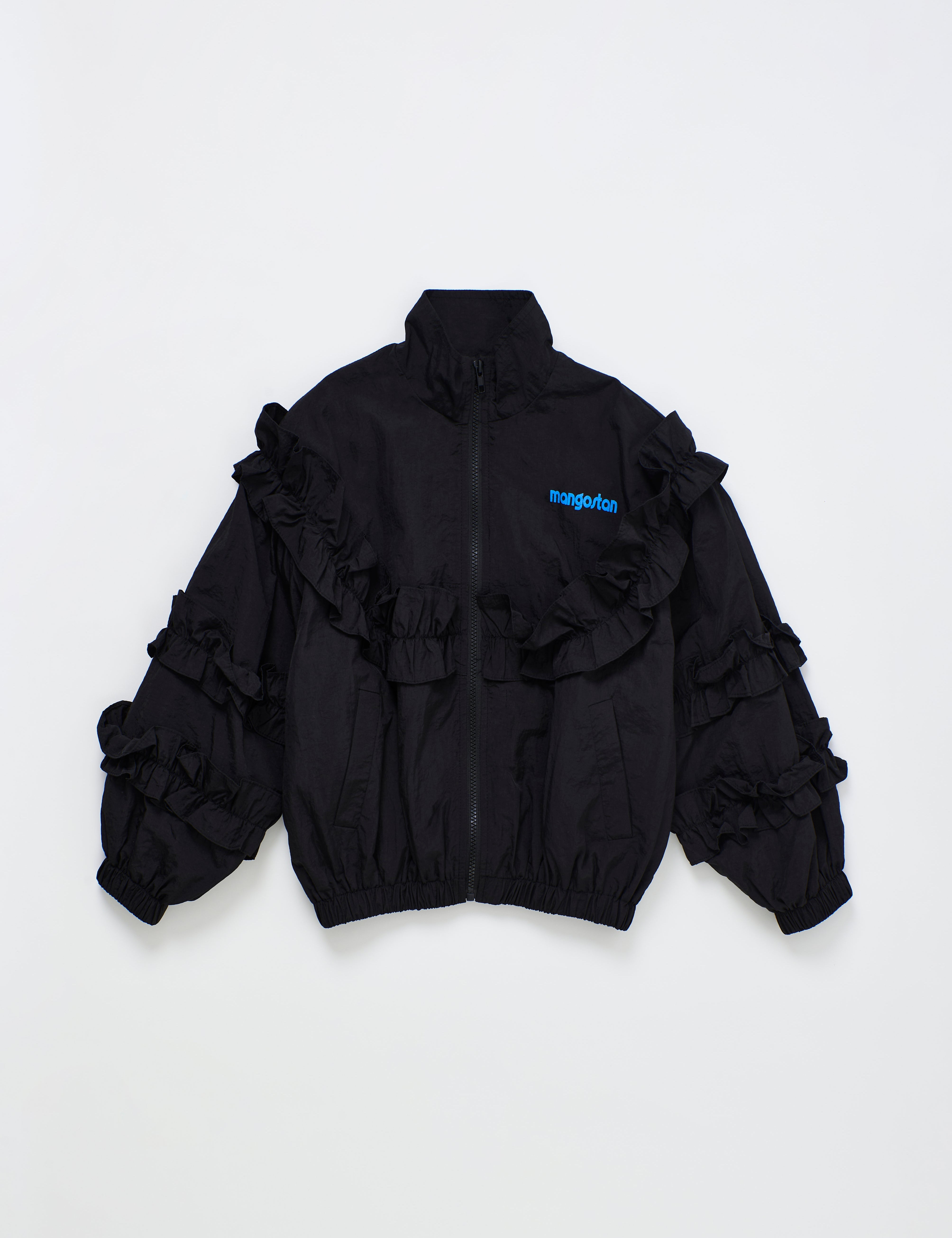 Ruffles Nylon Jacket Black — Maison Mangostan FW26