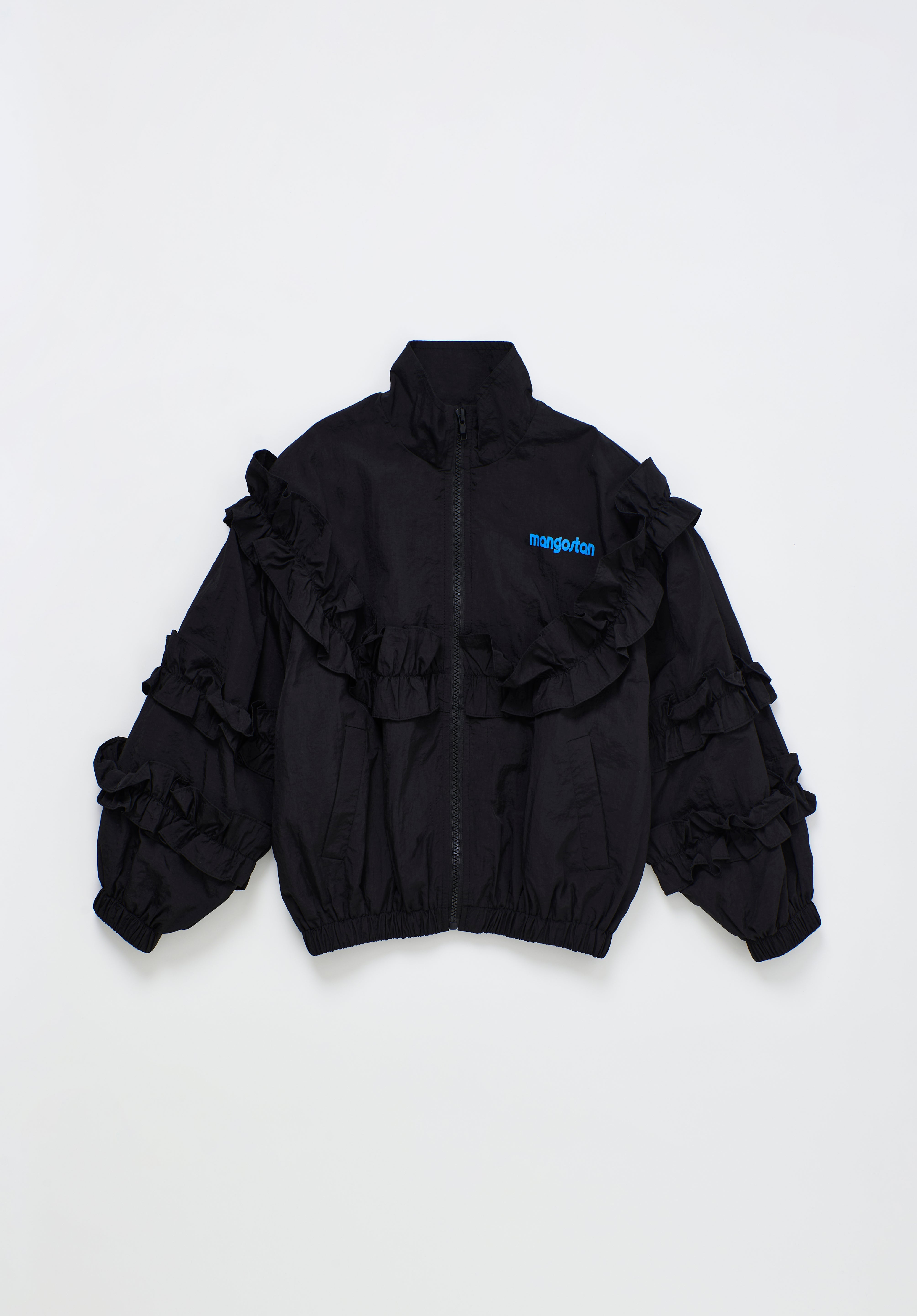 Ruffles Nylon Jacket Black — Maison Mangostan FW26