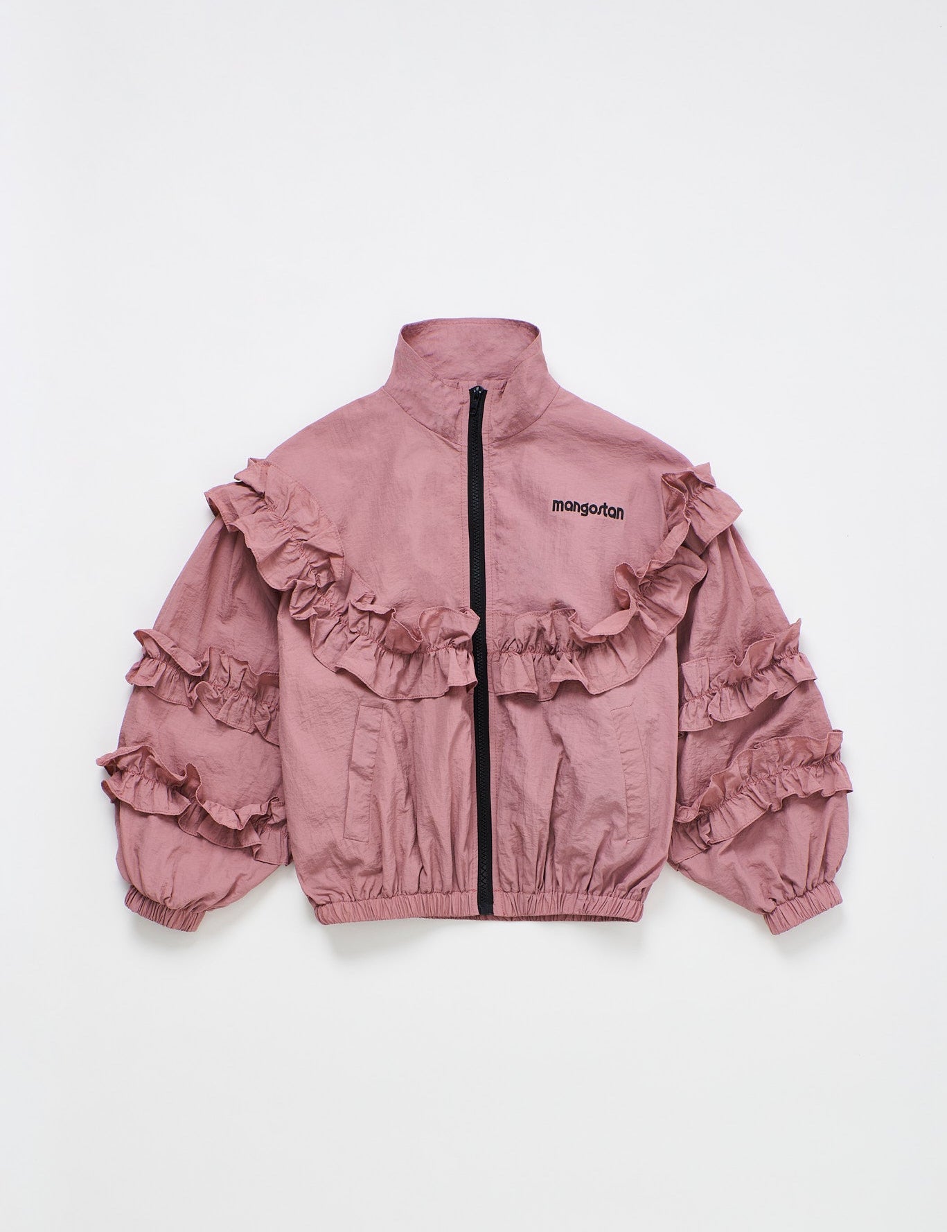 Ruffles Nylon Jacket Pink — Maison Mangostan FW26