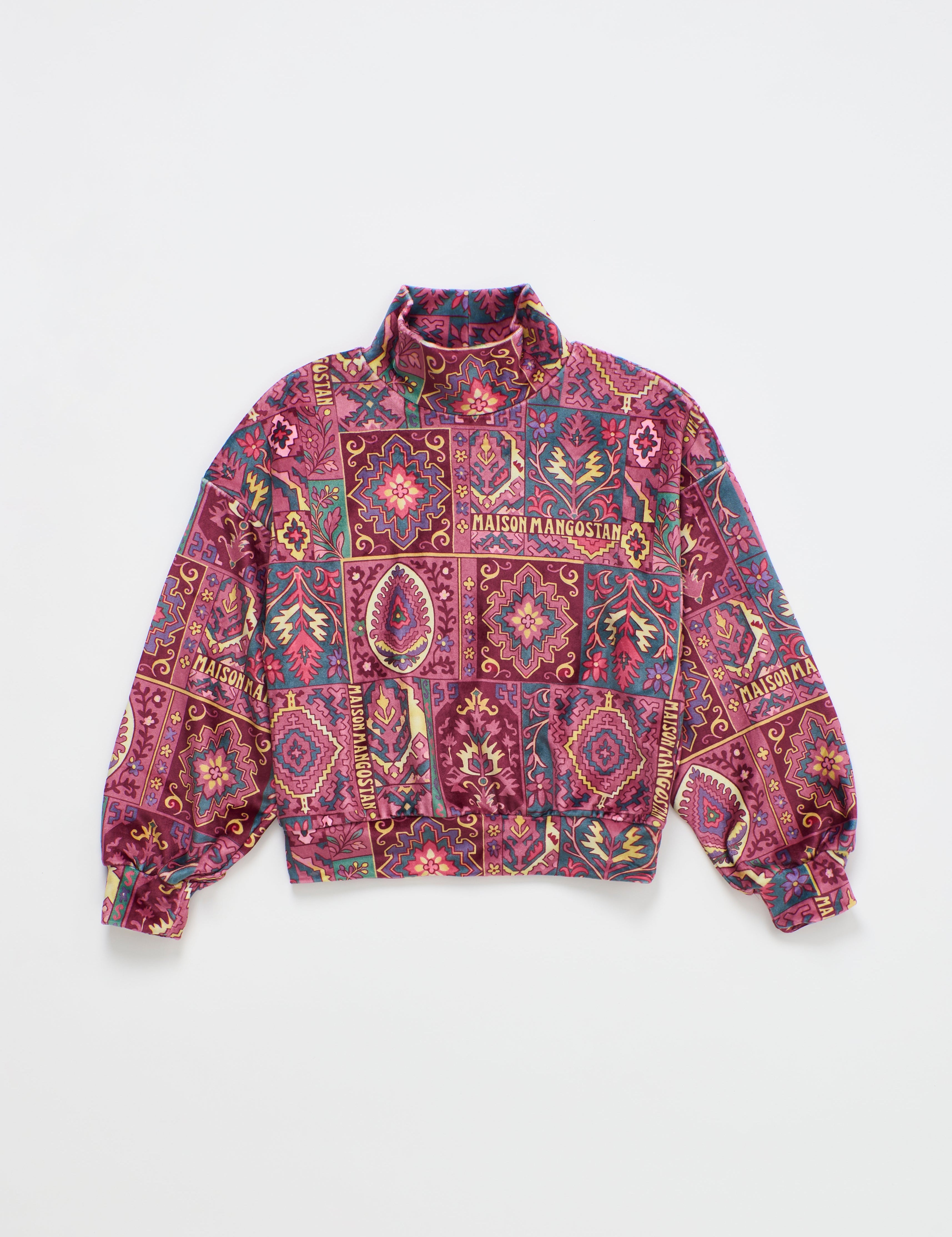 Carpet Velvet Sweater Burgundy — Maison Mangostan FW26