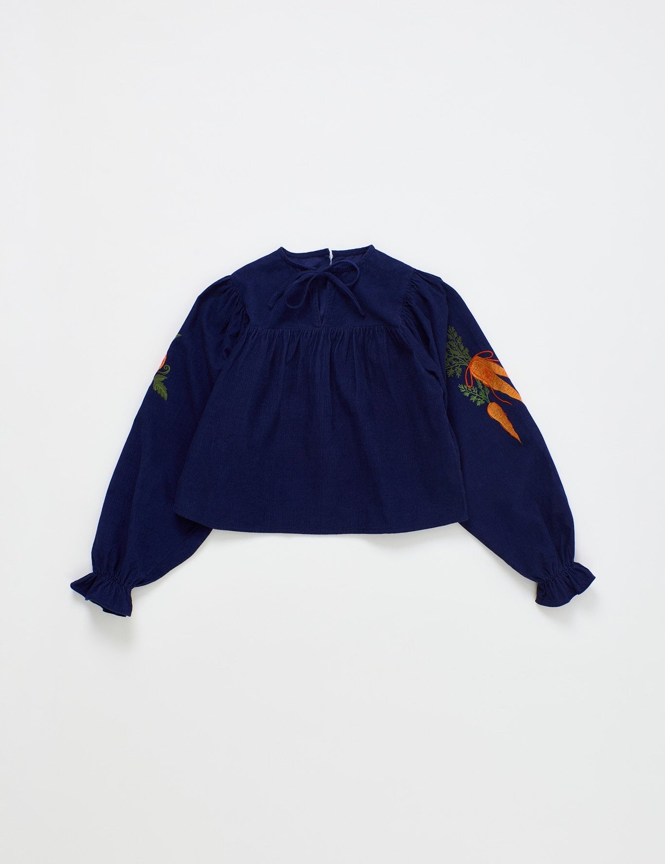 Vegetables Microcorduroy Top Blue — Maison Mangostan FW26