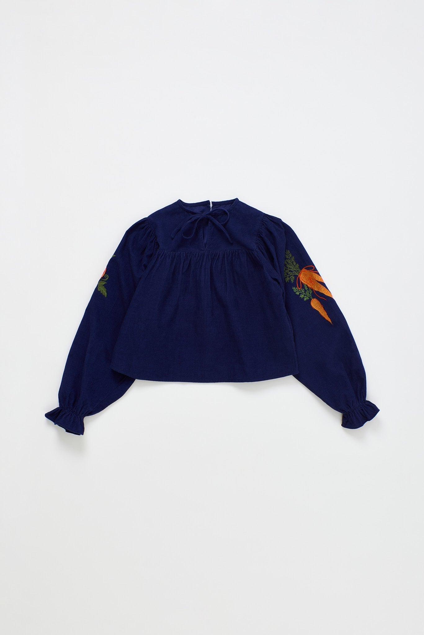 Vegetables Microcorduroy Top Blue — Maison Mangostan FW26