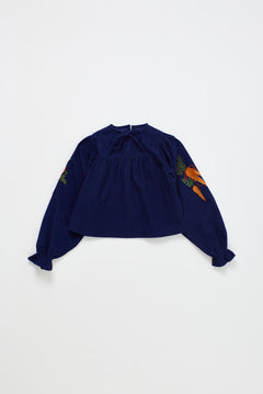 Vegetables Microcorduroy Top Blue — Maison Mangostan FW26