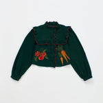Vegetables Microcorduroy Embroidery Shirt Green — Maison Mangostan FW26