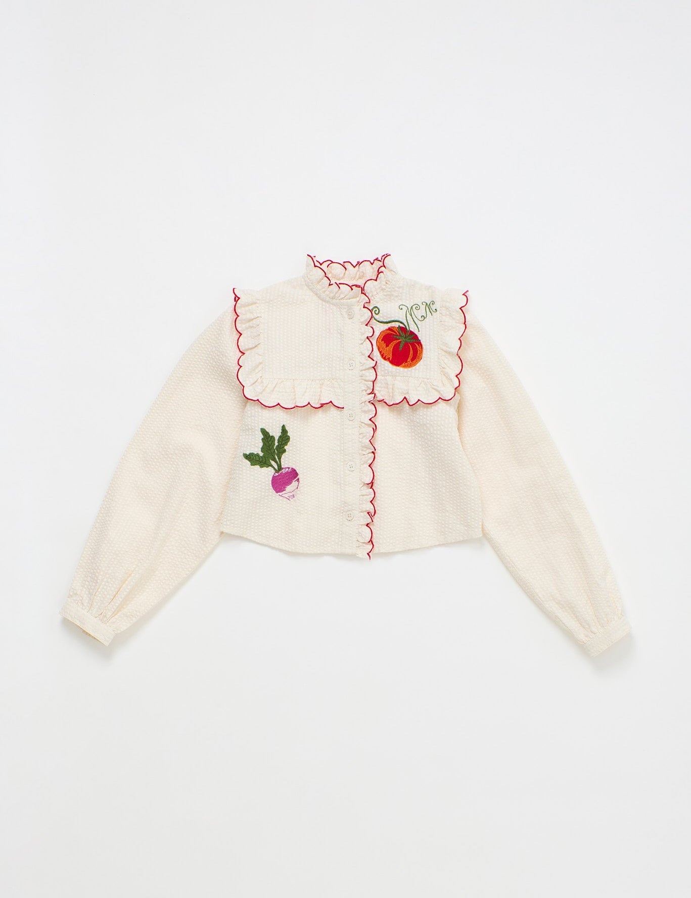 Vegetables Embroidery Shirt Angora — Maison Mangostan FW26