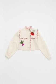 Vegetables Embroidery Shirt Angora — Maison Mangostan FW26