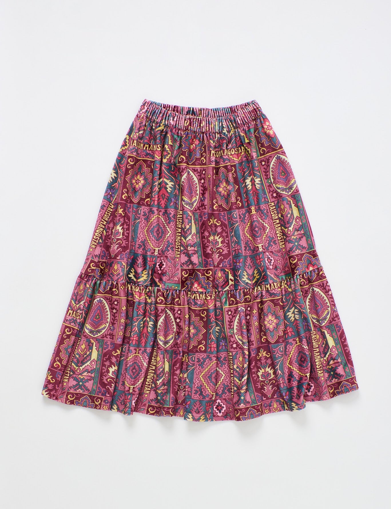 Carpet Velvet Skirt Burgundy — Maison Mangostan FW26
