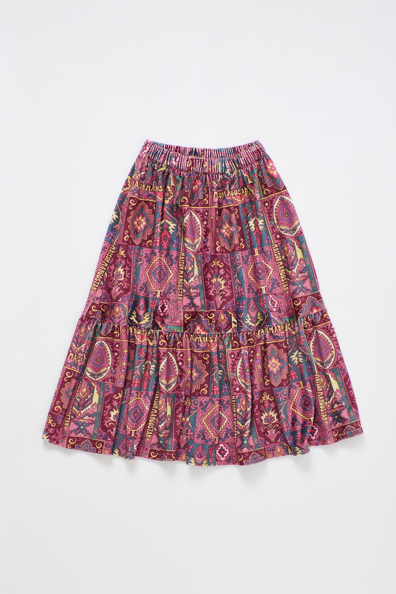 Carpet Velvet Skirt Burgundy — Maison Mangostan FW26