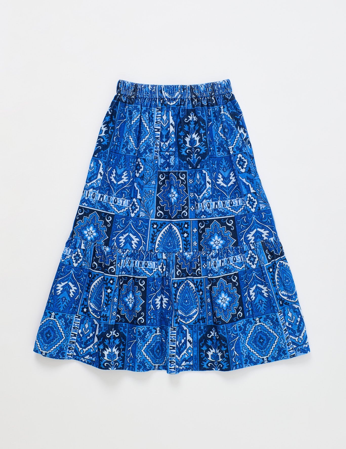 Carpet Microcorduroy Skirt Blue — Maison Mangostan FW26