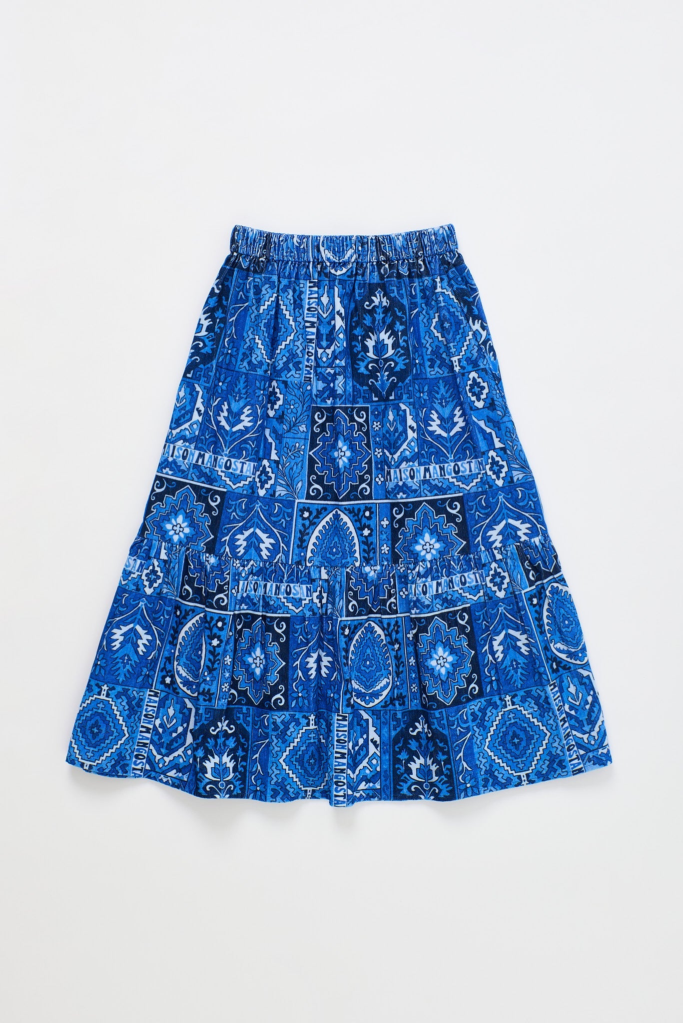 Carpet Microcorduroy Skirt Blue — Maison Mangostan FW26