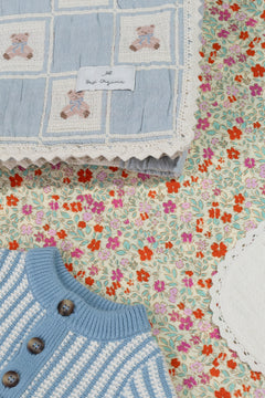 Bebe Organic organic cotton baby blanket with teddy bear design