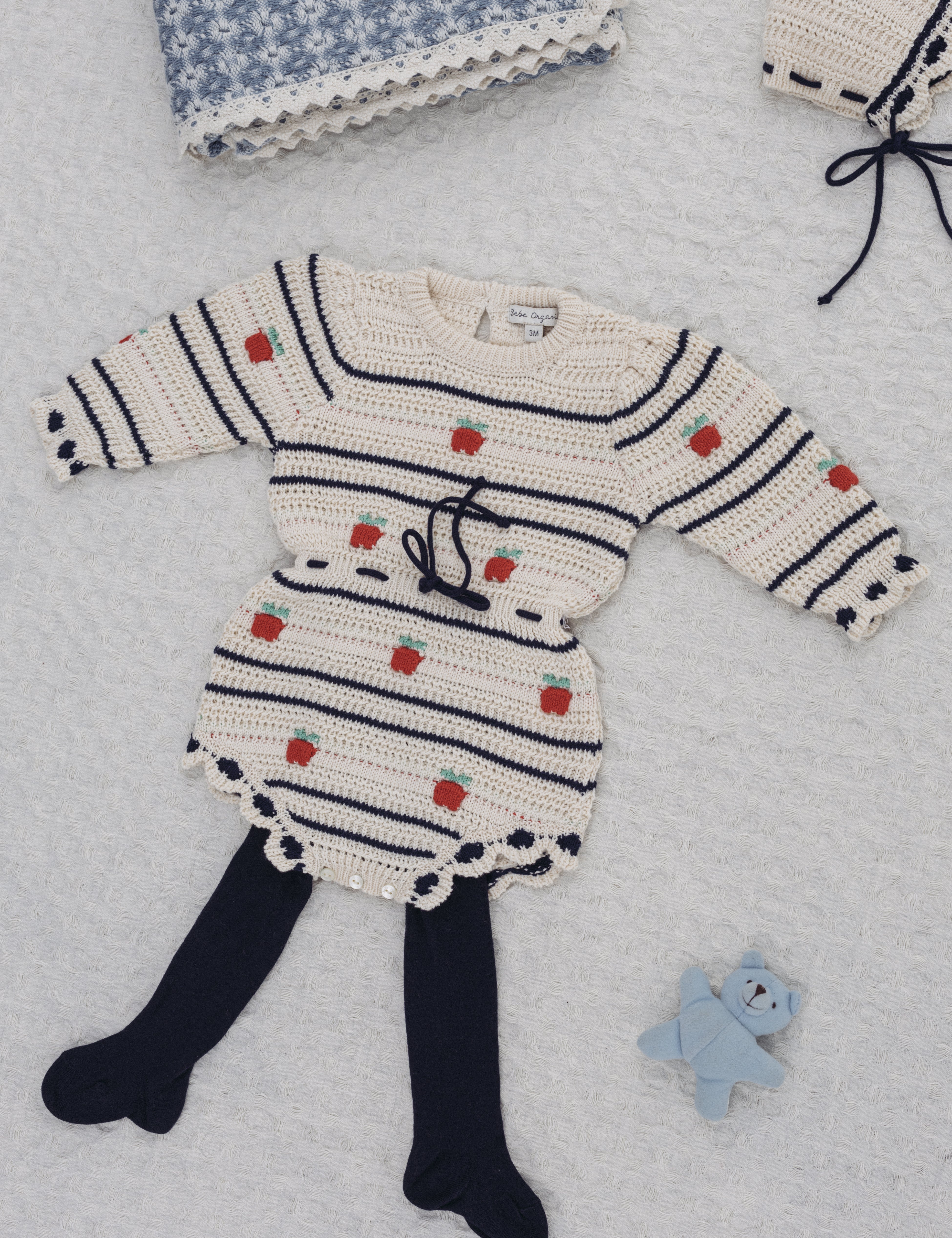 Bebe Organic Baby Knit Romper in Fall Apple (Daisy)