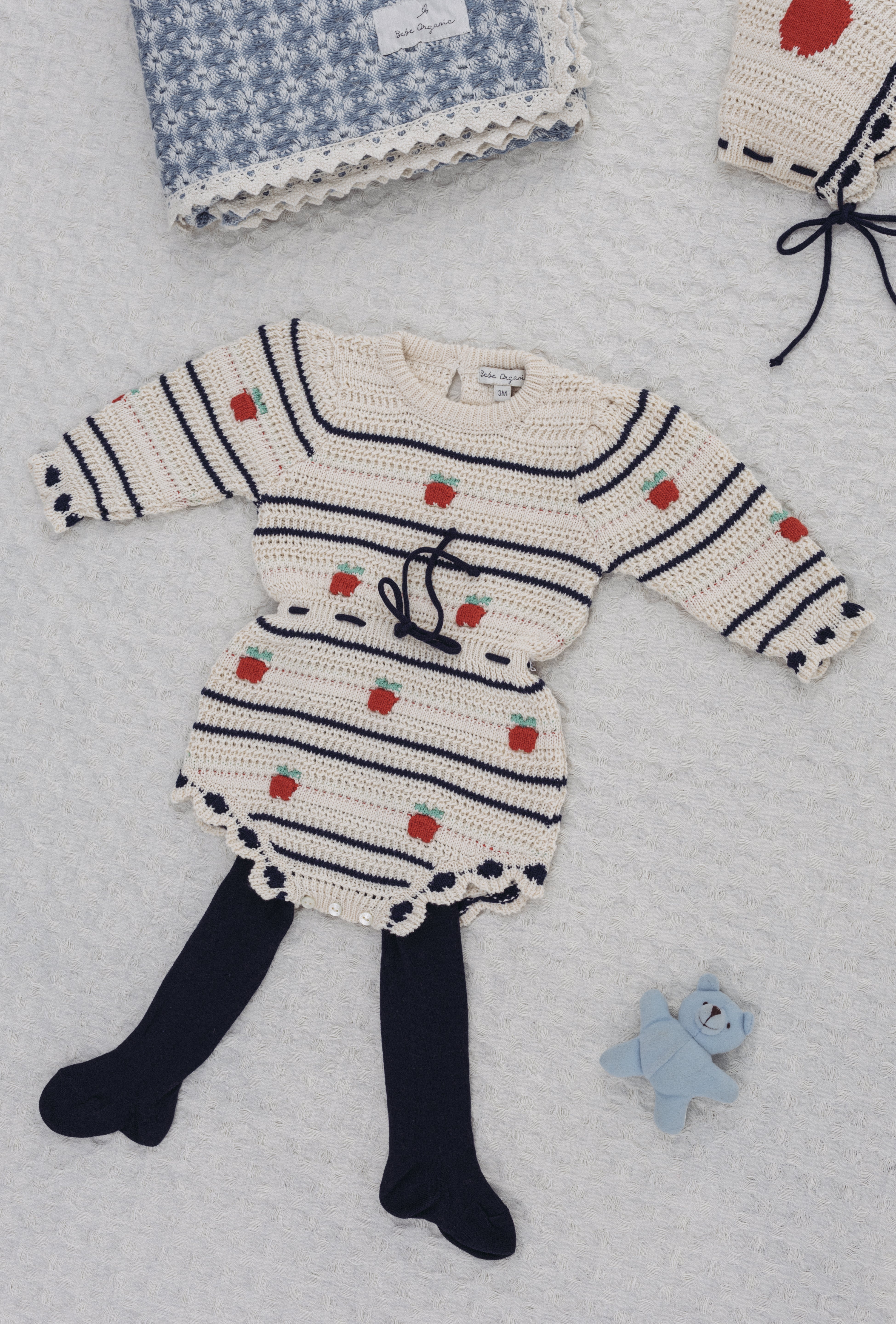 Bebe Organic Baby Knit Romper in Fall Apple (Daisy)