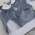 Bebe Organic Baby Teddy Velour Overall Set in Blue (Eden)