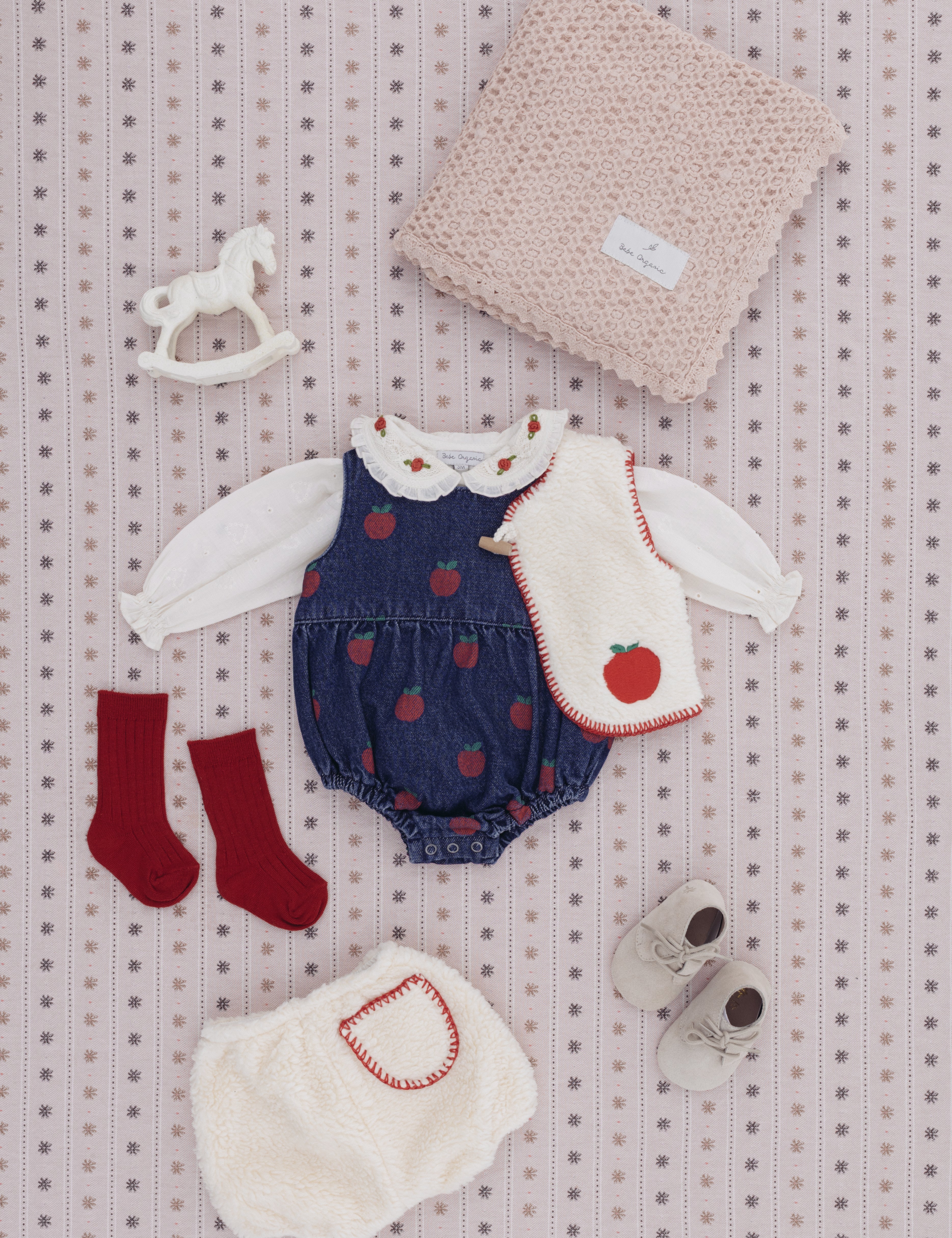 Bebe Organic Baby Cotton Blouse in Heart Lace (Anita)