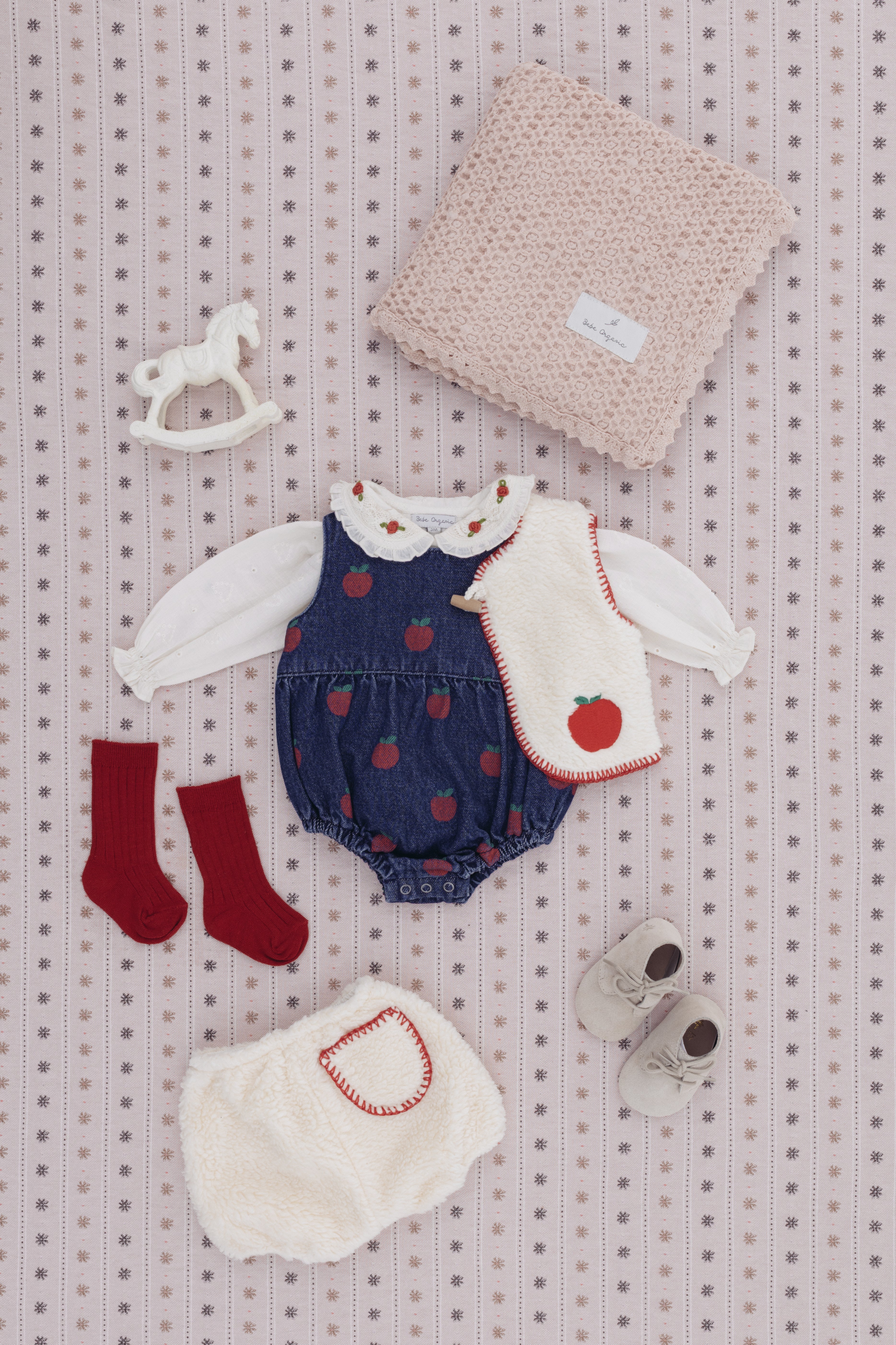 Bebe Organic Baby Cotton Blouse in Heart Lace (Anita)