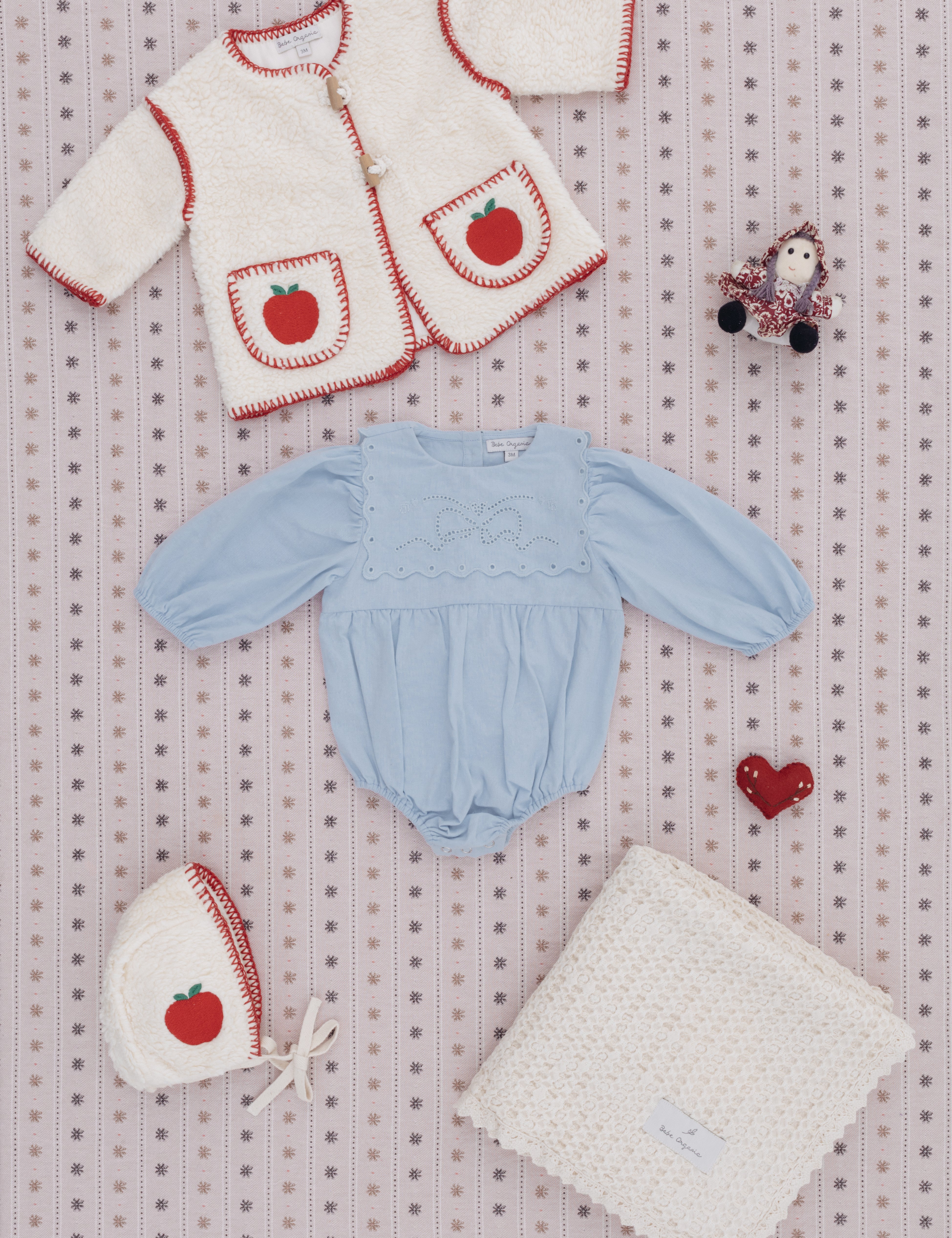 Bebe Organic Baby Cotton Sherpa Coat (Apple)