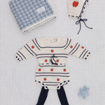 Bebe Organic Organic Cotton Crochet Baby Blanket in Blue Retro