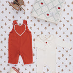 Bebe Organic Baby Cotton Overall in Denim Zigzag (Maya)