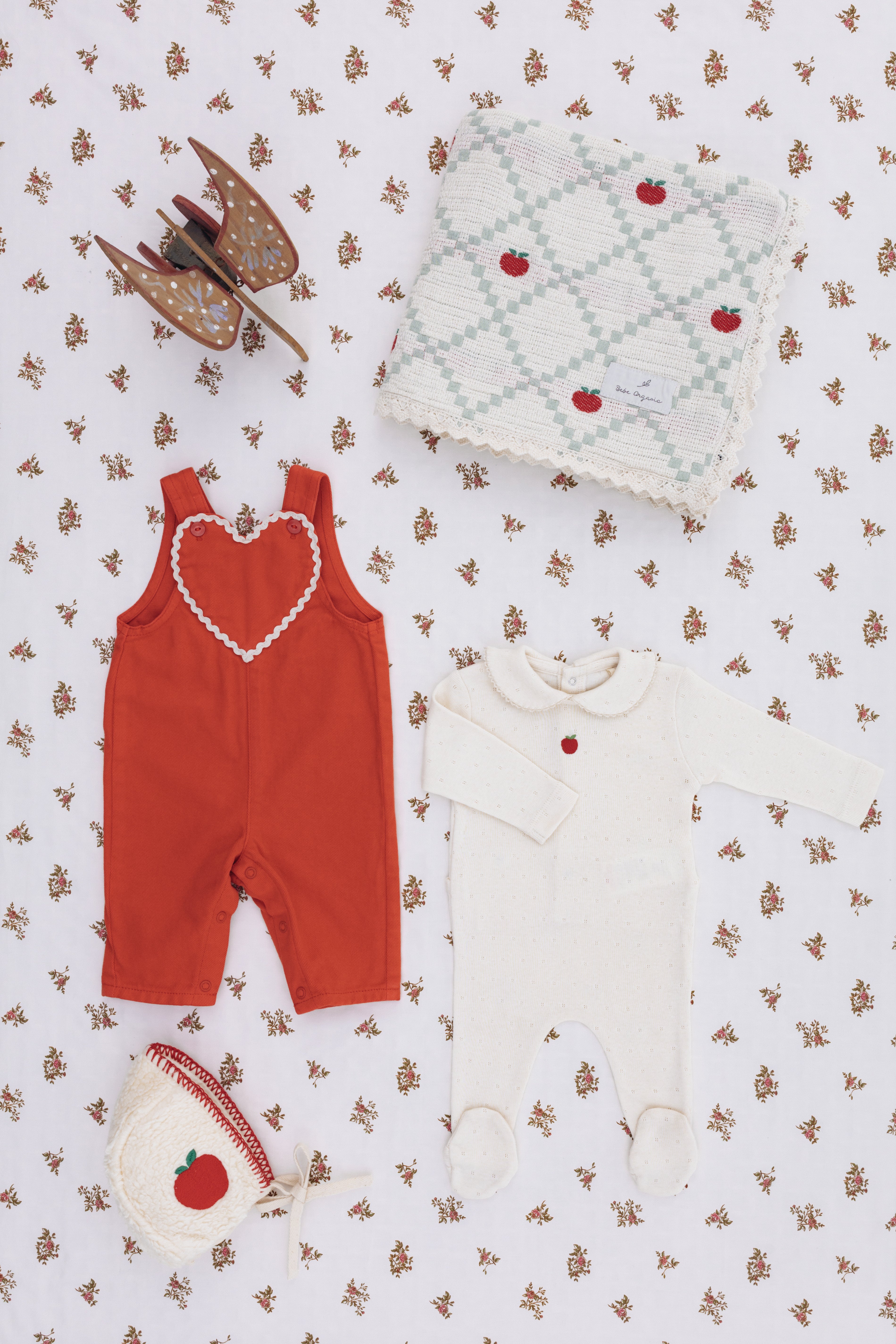 Bebe Organic Baby Cotton Overall in Denim Zigzag (Maya)