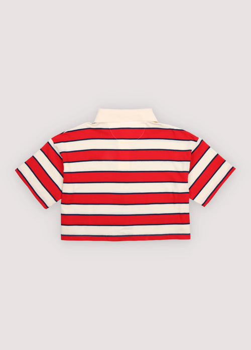 Acacia Teen Polo Tulip Red & Midnight Stripes
