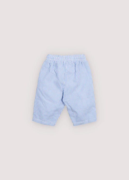 Almond Baby Pant Vista Blue Seersucker Stripes