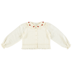 Kids' Cotton Blouse in Heart Lace (Anita) - studio white