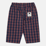 Baby Pom Pom Dog Poplin Trousers in Blue & Red - back