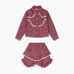Girls' Bloom Floral Print Shirt & Ruffle Skirt Set by The New Society