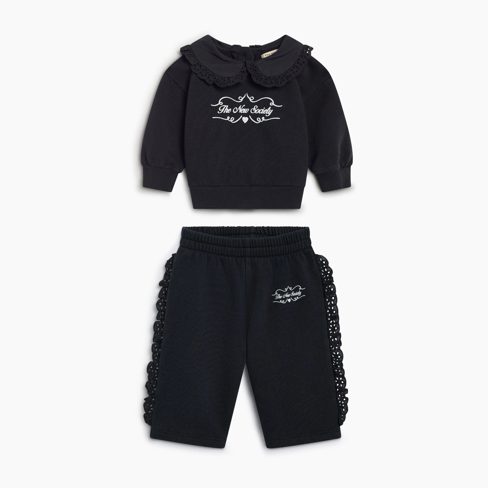 Baby Girls' Bluff Cotton Fleece Sweatshirt & Joggers Set by The New Society