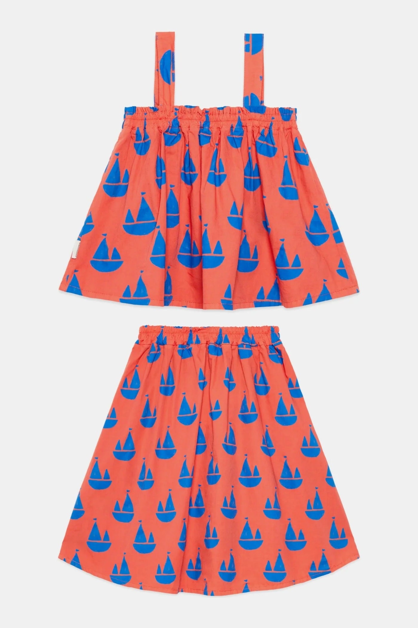 Girls' All-Over Boats Top & Long Skirt Set in Red by Weekend House Kids
