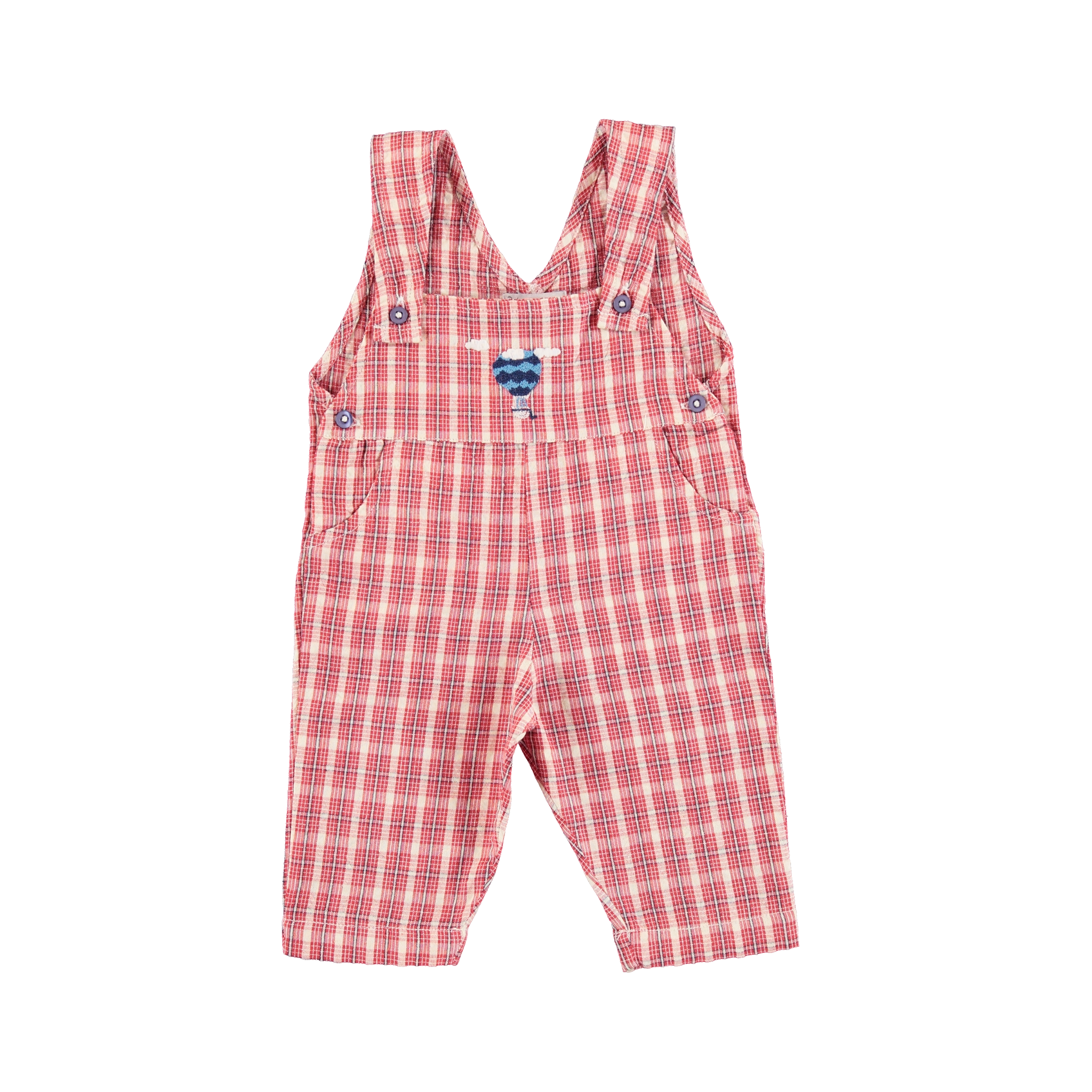Baby Cotton Overall in Nostalgia Check (Beau) - studio white