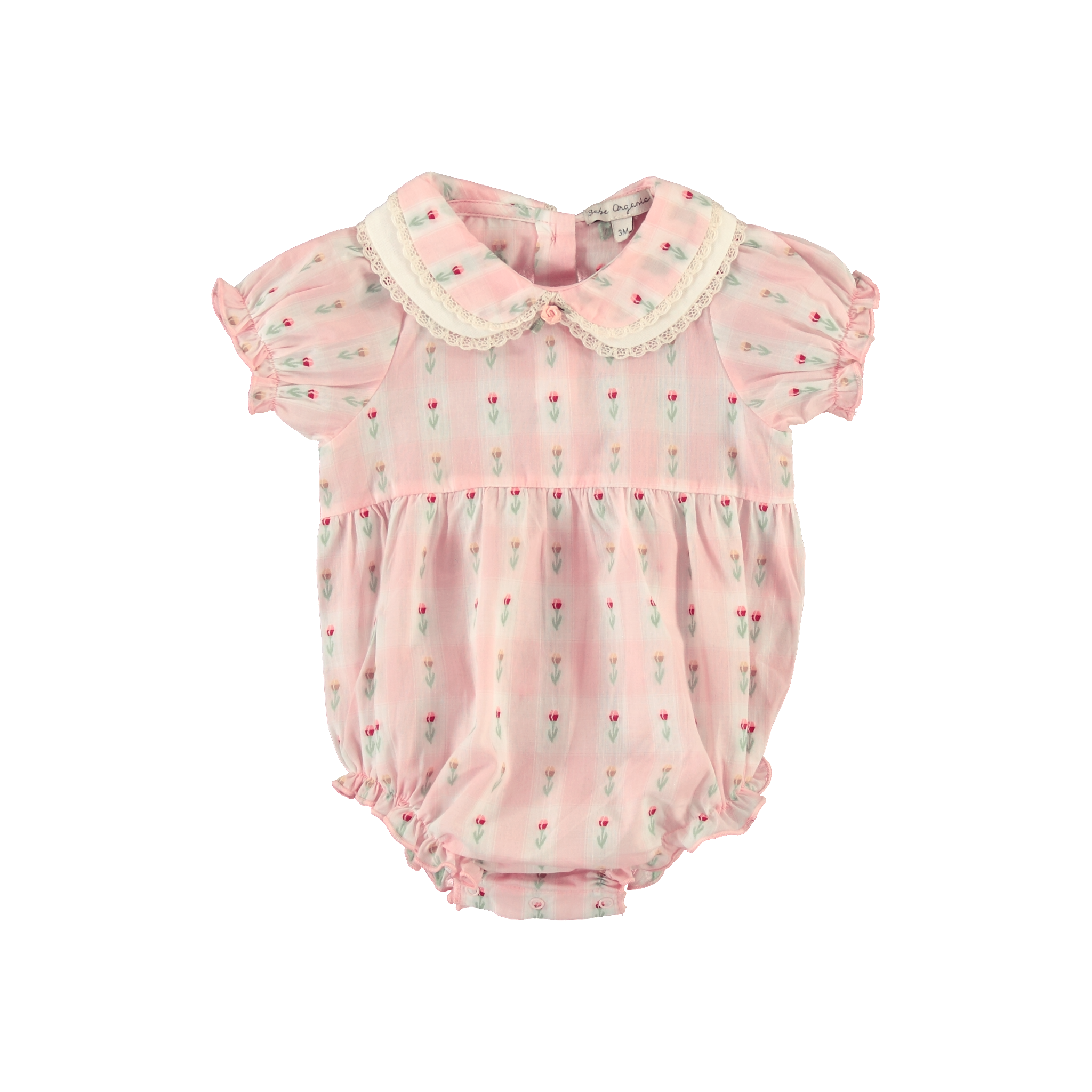 Baby Tulip Jacquard Cotton Romper (Bella) - studio white