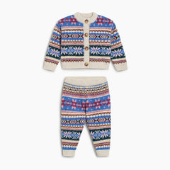 Baby Caia Jacquard Cardigan & Trousers Set by The New Society