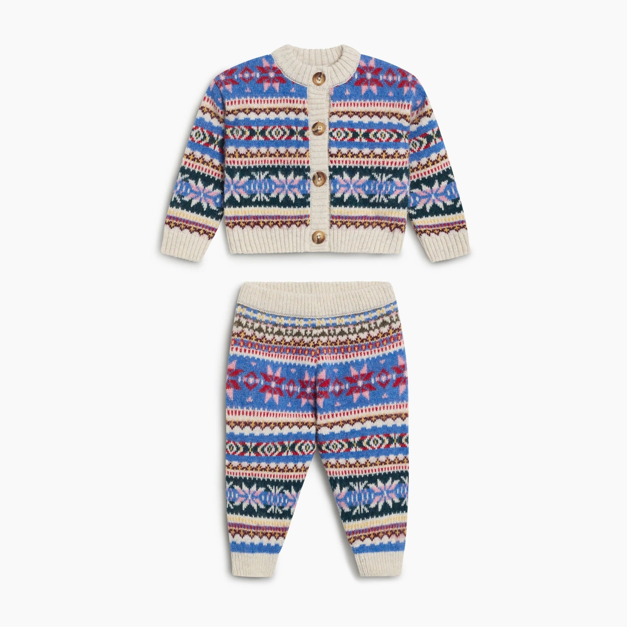 Baby Caia Jacquard Cardigan & Trousers Set by The New Society