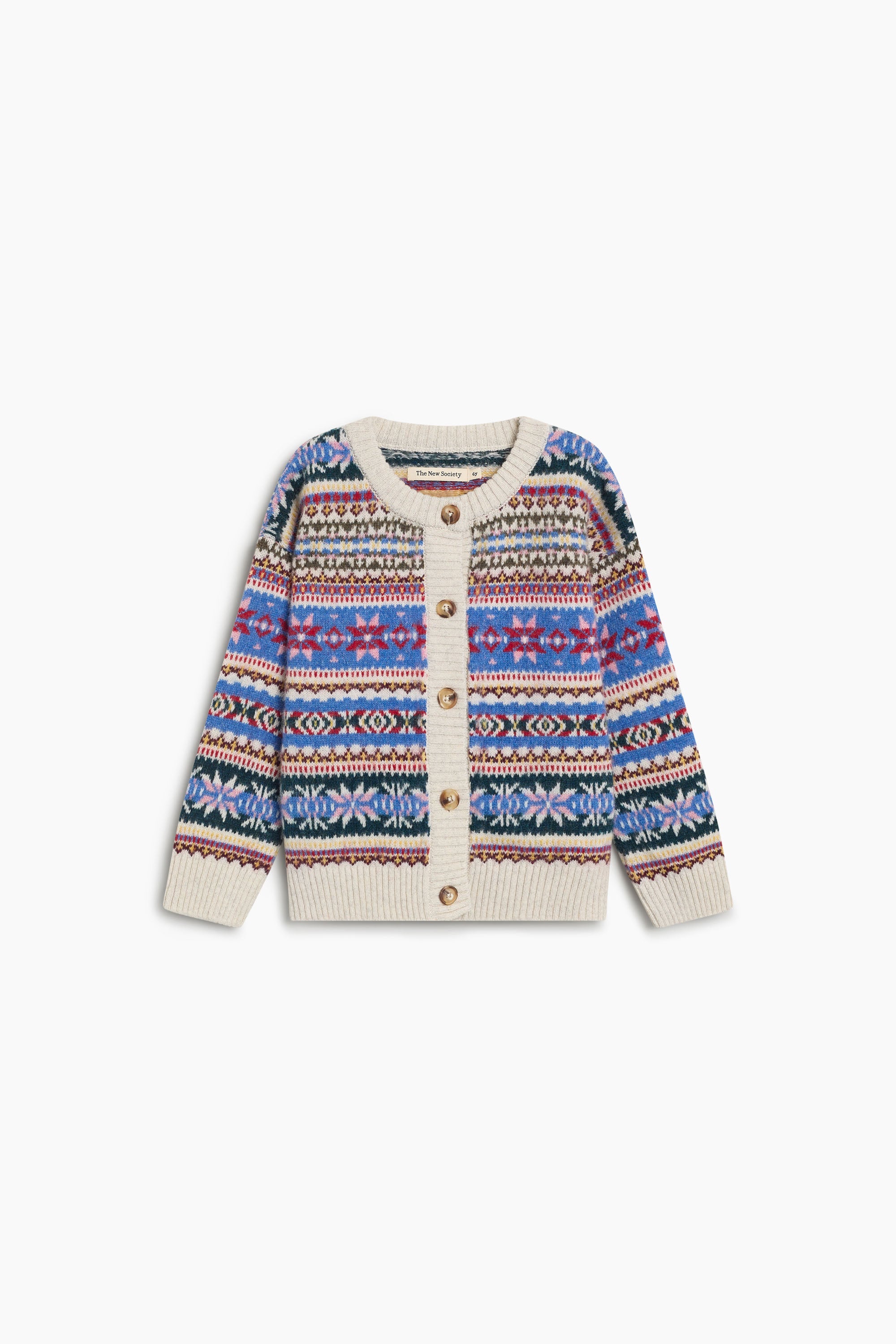 Kids' Caia Multicolour Jacquard Knit Cardigan by The New Society