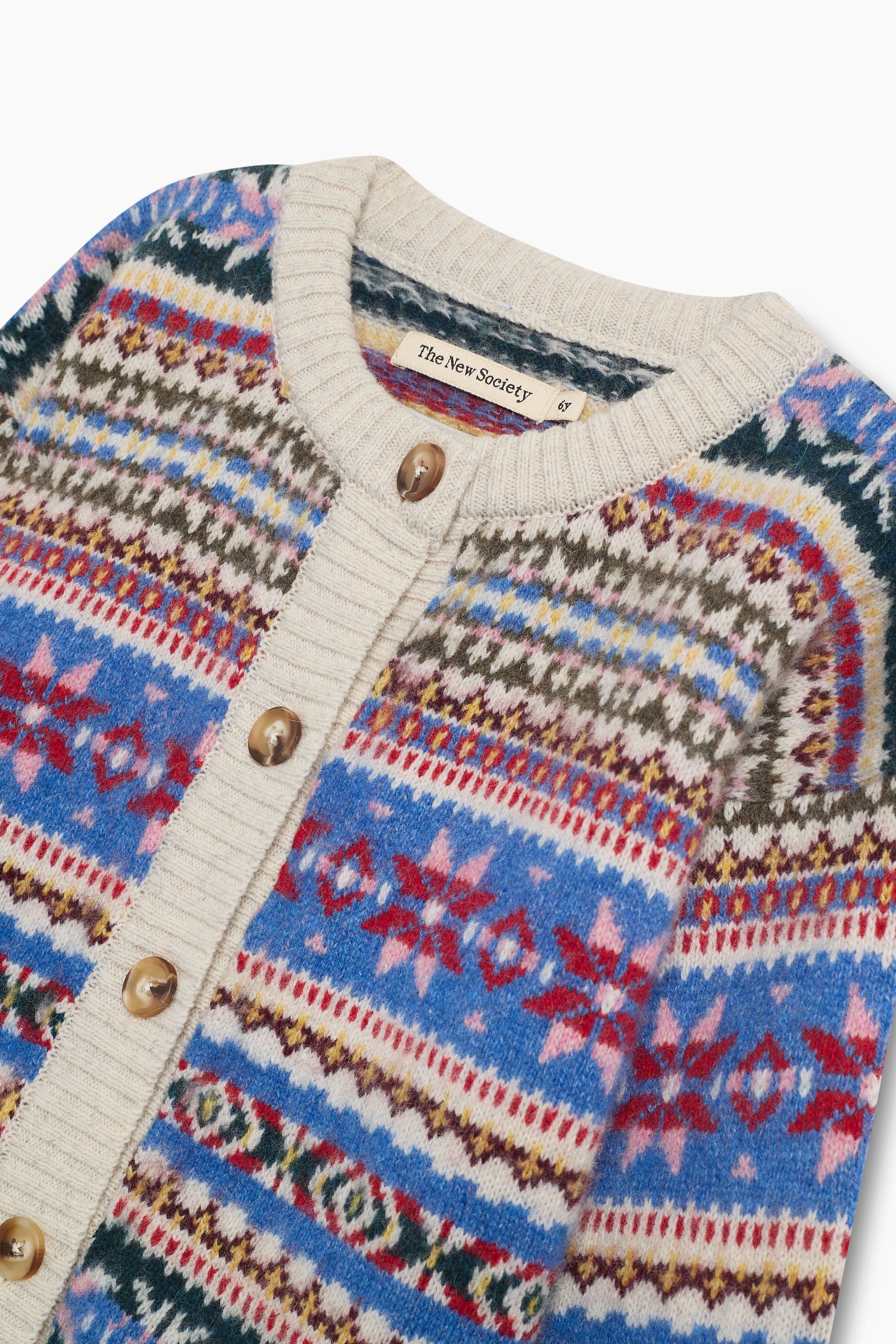 Kids' Caia Multicolour Jacquard Knit Cardigan by The New Society
