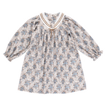Kids' Cotton Dress in Vintage Floral (Catherine) - studio white