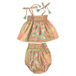 Baby Set in Flower Print Cotton (Claire) - studio white