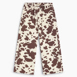 Girls' Dakota Cow Print Wide-Leg Denim Trousers by The New Society