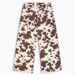 Girls' Dakota Cow Print Wide-Leg Denim Trousers by The New Society