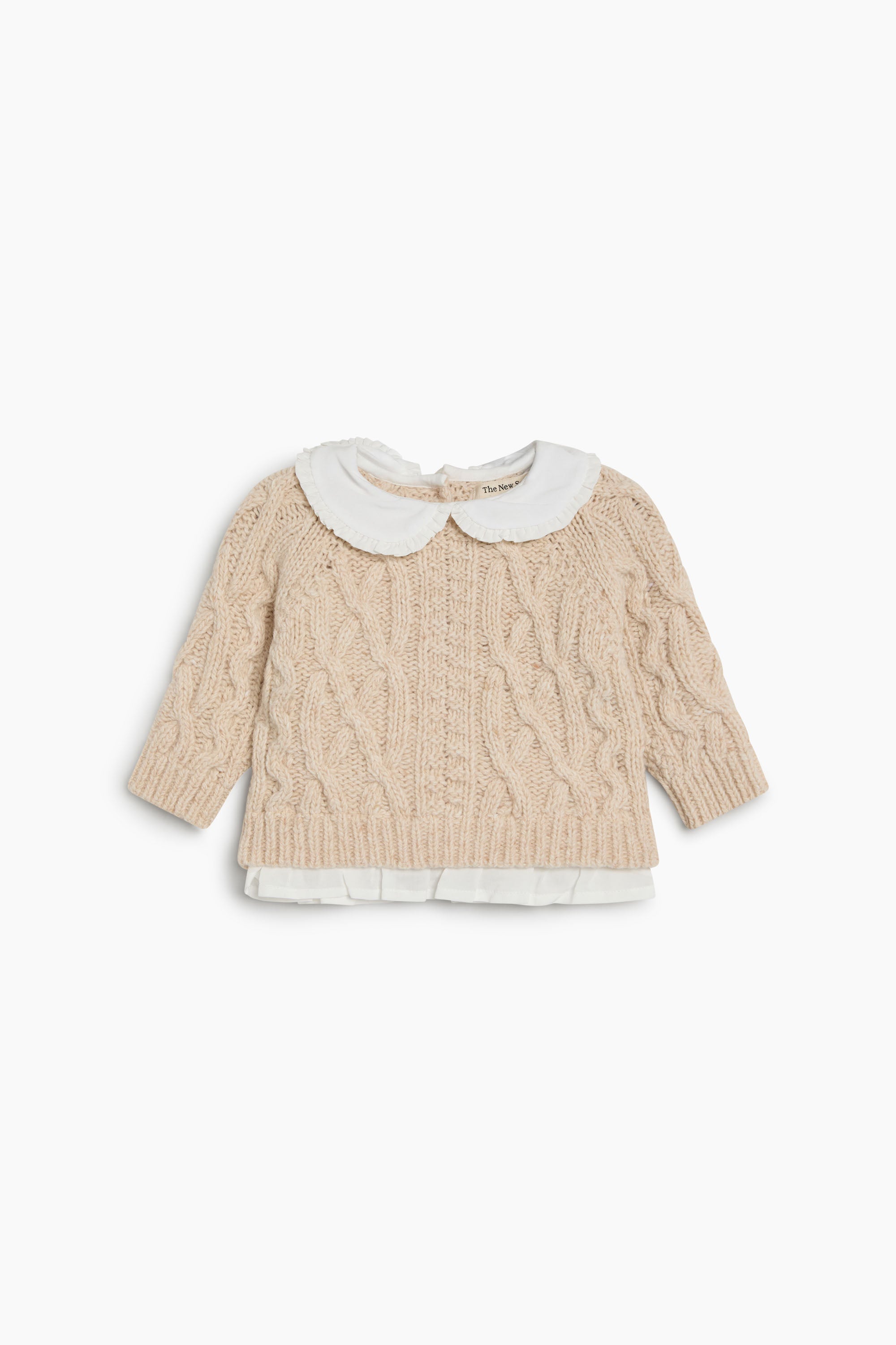 Baby Echo Wool Jumper with Embroidered Collar by The New Society