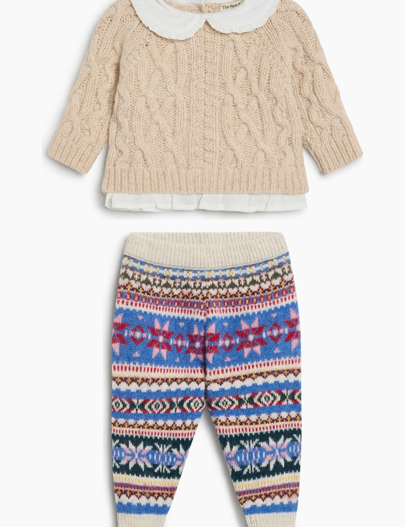 Baby Echo Wool Jumper & Caia Jacquard Trousers Set by The New Society