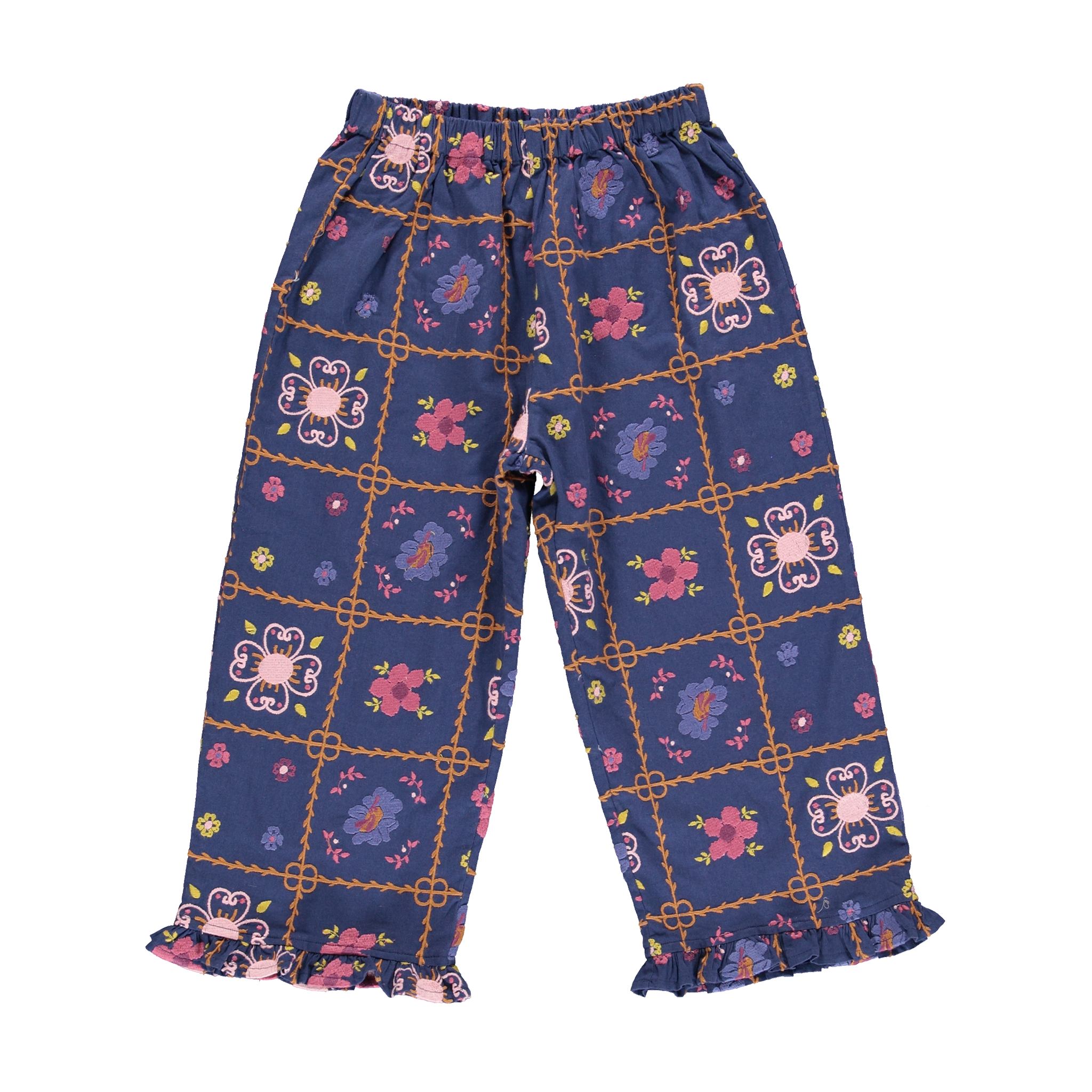 Kids' Cotton Pants in Embroidered Dream (Elise)