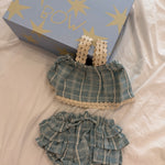 Bebe Organic Baby Set in Elegant Blue Cotton (Mia)