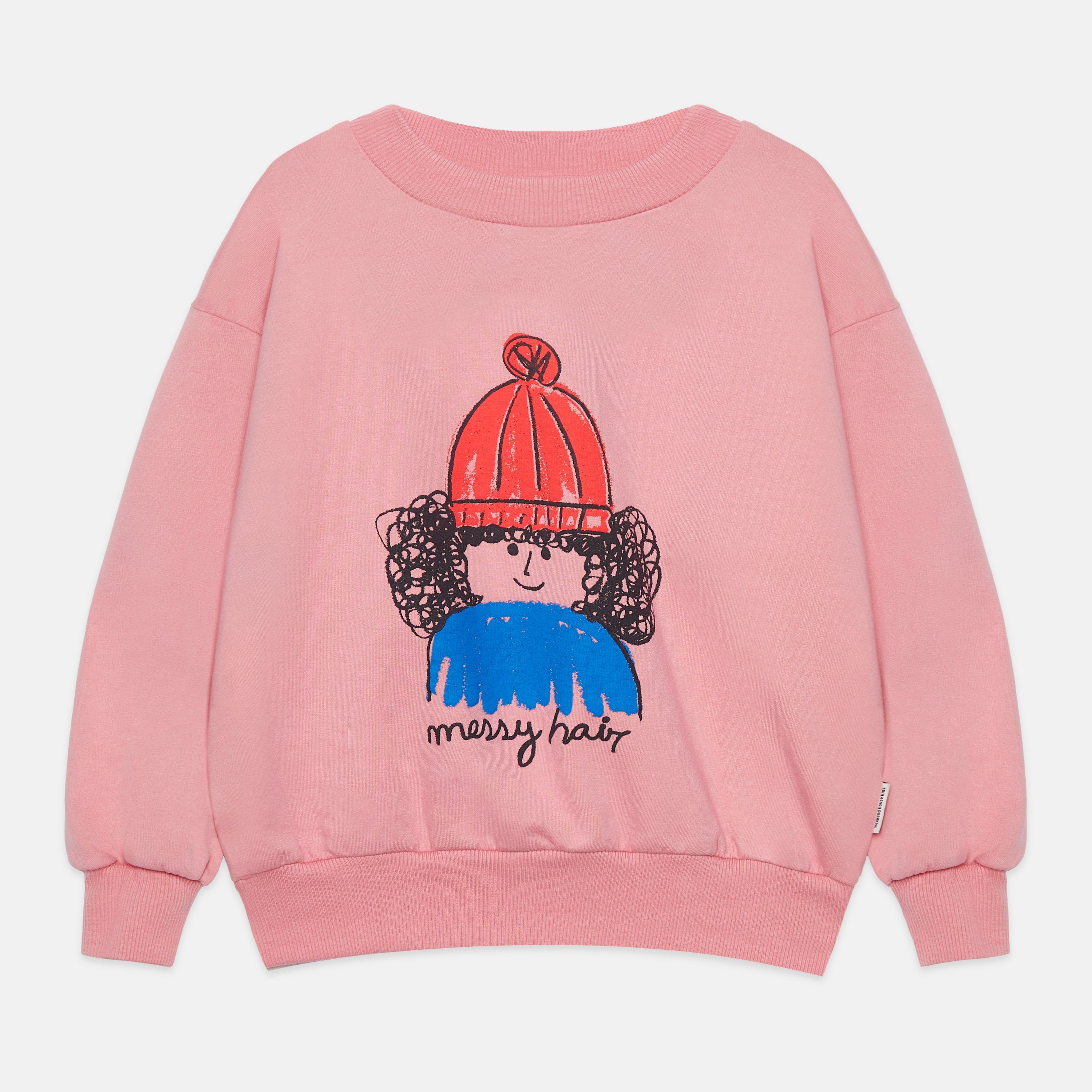 Kids' Messy Hair Sweatshirt in Pink - front